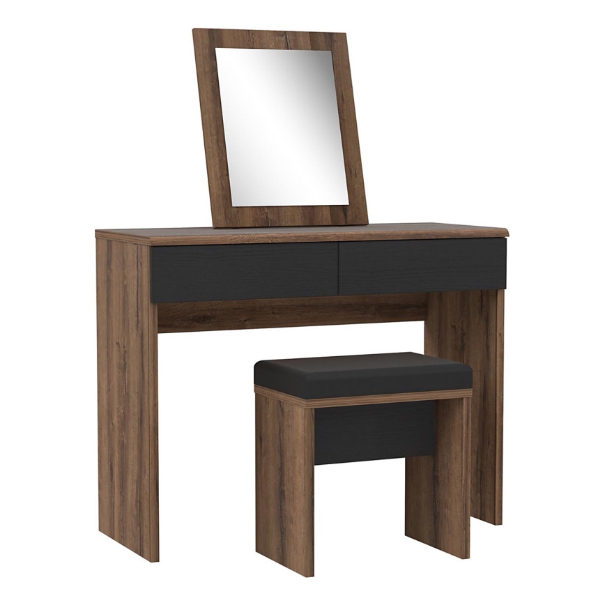 Vanity table JUNO + stool 45x29,6 cm brown/black
