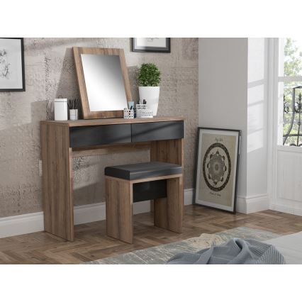 Vanity table JUNO + stool 45x29,6 cm brown/black