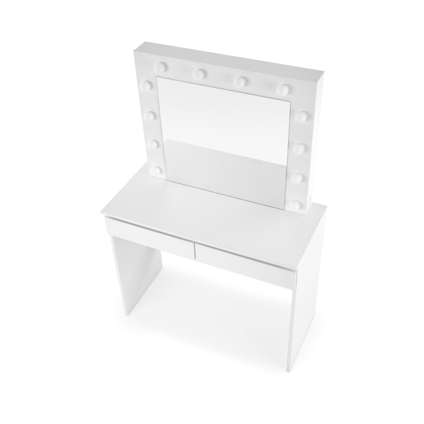 Vanity table with LED lighting HOLLYWOOD 140x94 cm white