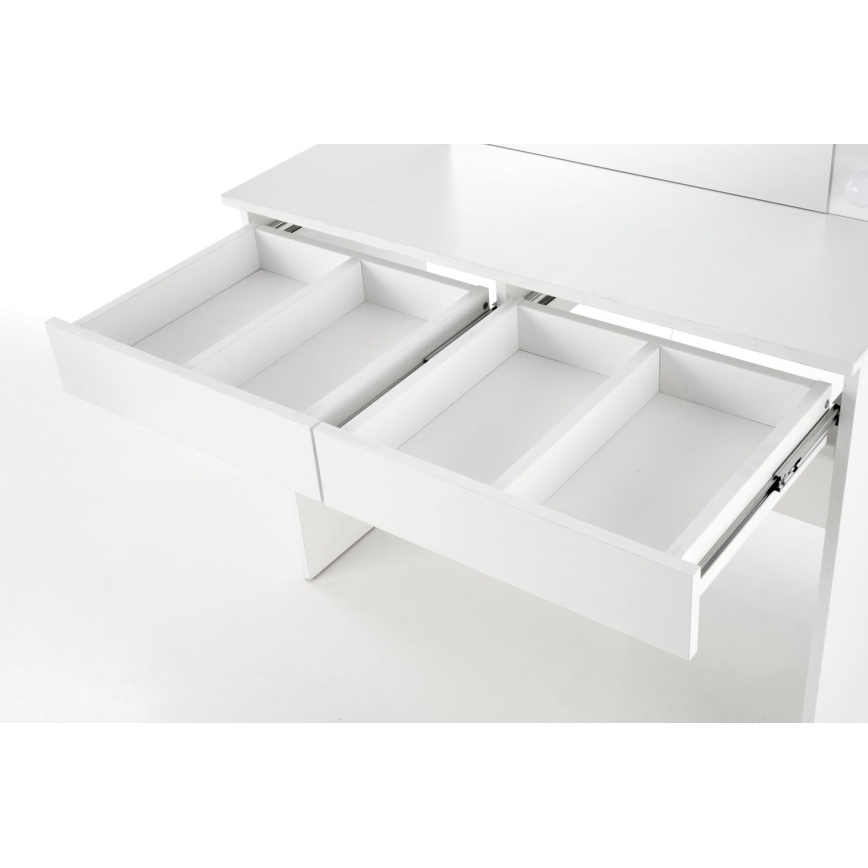 Vanity table with LED lighting HOLLYWOOD 140x94 cm white