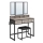 Vanity table with stool 28,6x42 cm FLORA gray/black