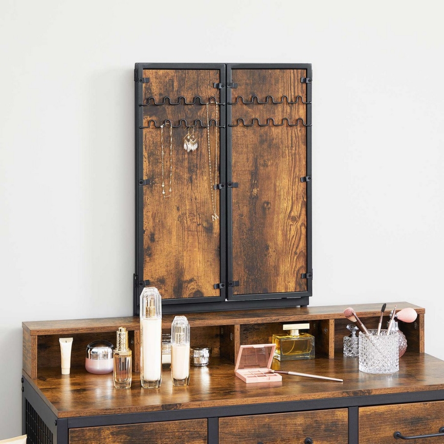 Vanity table with stool FLORA 28,6x42 cm brown/black