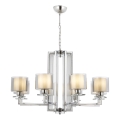 VARANA chain-hung chandelier, 8xE27/40W/230V, polished chrome