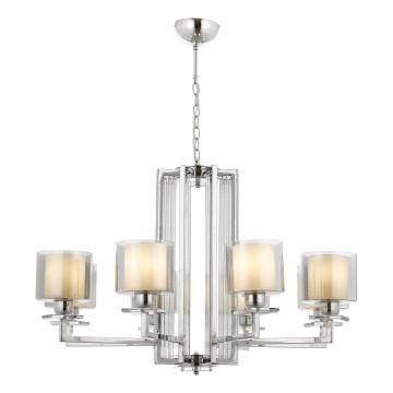 VARANA chain-hung chandelier, 8xE27/40W/230V, polished chrome