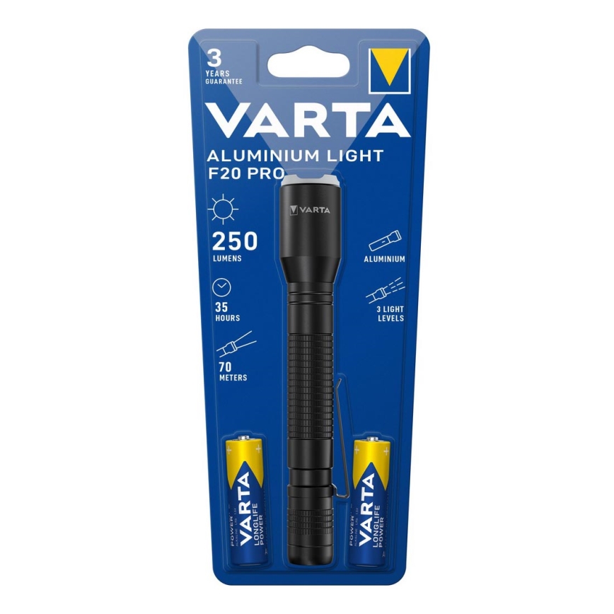 Varta 16607101421 - LED Flashlight ALUMINIUM LIGHT LED/2xAA