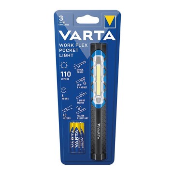 Varta 17647101421 - LED Flashlight WORK FLEX POCKET LIGHT LED/3xAAA IPX4
