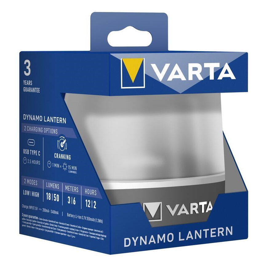Varta 17670101111 - LED Rechargeable light DYNAMO LANTERN LED/5V 350 mAhIP54