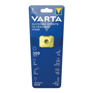 Varta 18631201401 - LED Dimmable rechargeable headlamp OUTDOOR SPORTS LED/5V IPX4 yellow