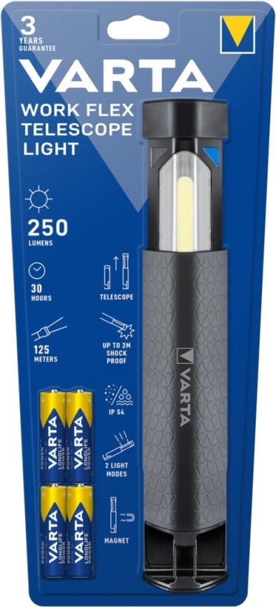 Varta 18646101421 - LED Flashlight WORK FLEX LED/4xAA IP54