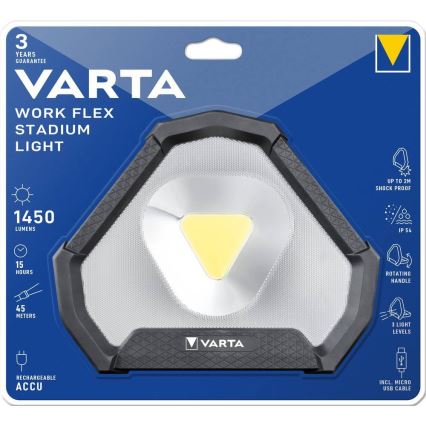 Varta 18647101401 - WORK FLEX LED Portable Work Light/12W/5V 5200 mAh IP54