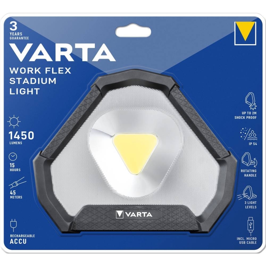 Varta 18647101401 - WORK FLEX LED Portable Work Light/12W/5V 5200 mAh IP54