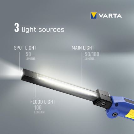 Varta 18649101401 - LED Rechargeable flashlight WORK FLEX F20R LED/5V IP54