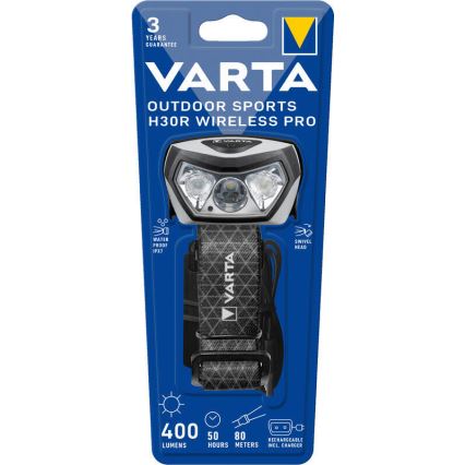 Varta 18650101401 - LED Dimmable rechargeable headlamp with wireless charging OUTDOOR SPORTS LED/5V 1800mAh IPX7
