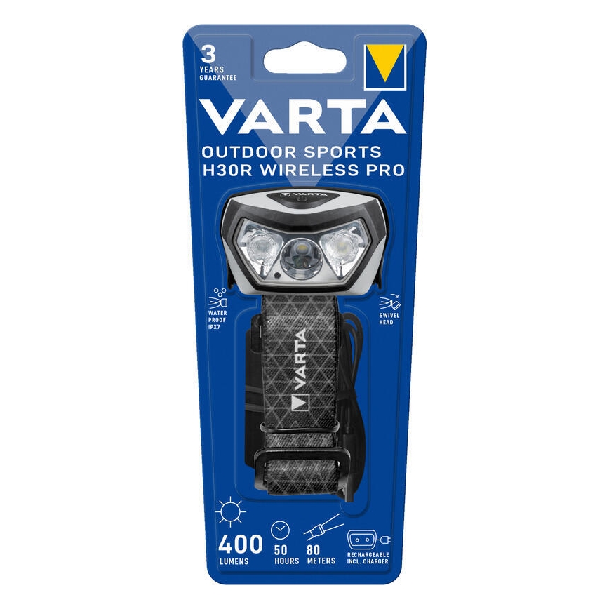 Varta 18650101401 - LED Dimmable rechargeable headlamp with wireless charging OUTDOOR SPORTS LED/5V 1800mAh IPX7