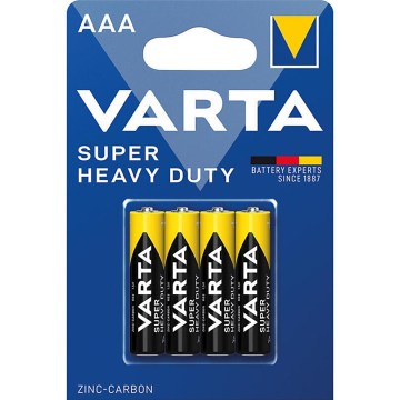 Varta 2003 - Pack of 4 Zinc-Carbon Batteries SUPER HEAVY DUTY AAA 1.5 V