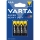 Varta 2003 - Pack of 4 Zinc-Carbon Batteries SUPER HEAVY DUTY AAA 1.5 V