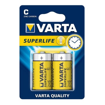 Varta 2014 - 2 pcs Zinc-carbon battery SUPERLIFE C 1,5V