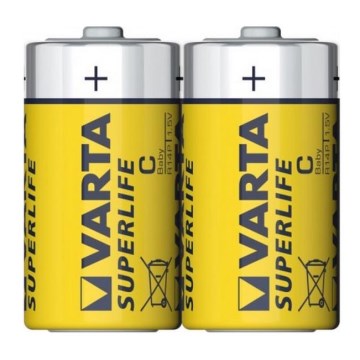 Varta 2014 - 2 pcs Zinc-carbon battery SUPERLIFE C 1,5V