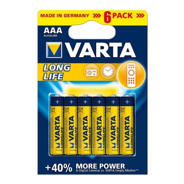 Varta 4103 - 6 pcs Alkaline batteries LONGLIFE EXTRA AAA 1,5V