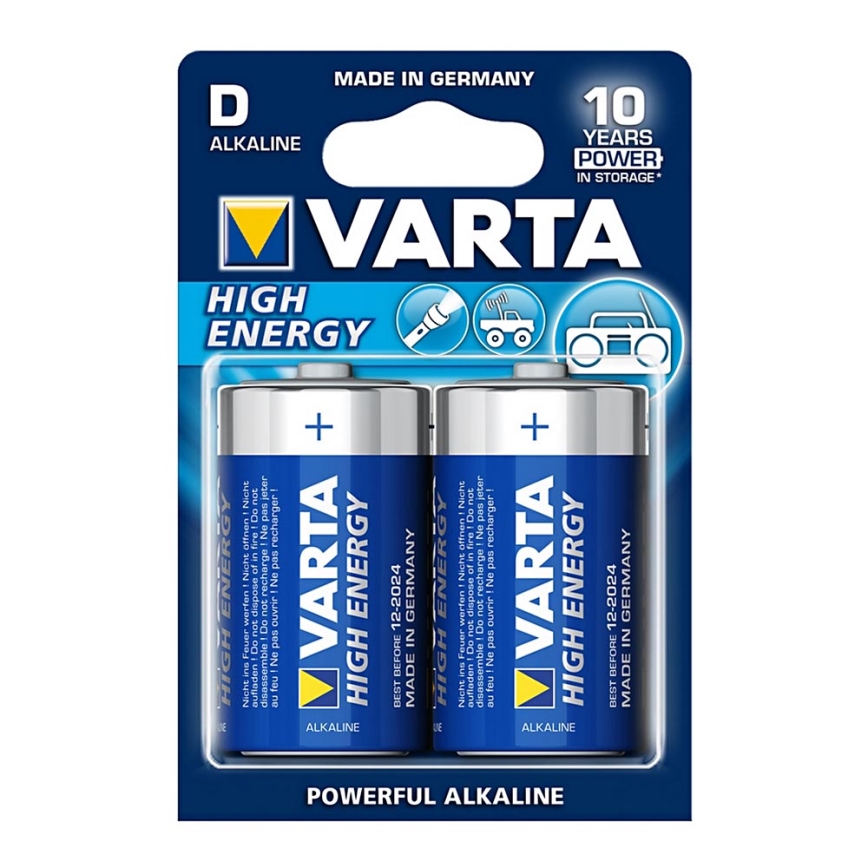 Varta 4920 - 2 pcs Alkaline battery HIGH ENERGY D 1,5V