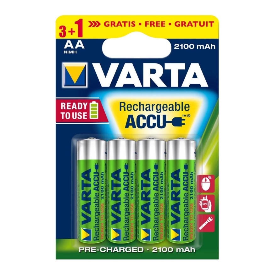 Varta 5675 - 3+1 pcs Rechargeable battery ACCU AA Ni-MH/2100mAh/1,2V