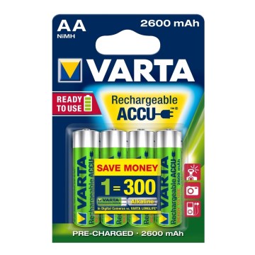 Varta 5716 - 4 pcs Rechargeable battery ACCU AA NiMH/2600mAh/1,2V