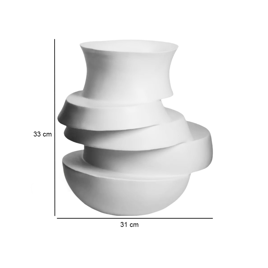 Vase 38x33x36 cm resin/white