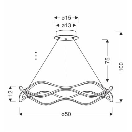 VAVE Pendant LED Light 28W/230V in Rose Gold