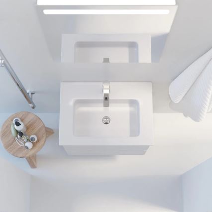 VEDO bathroom vanity with basin + LED mirror LED/10W/230V IP44 white