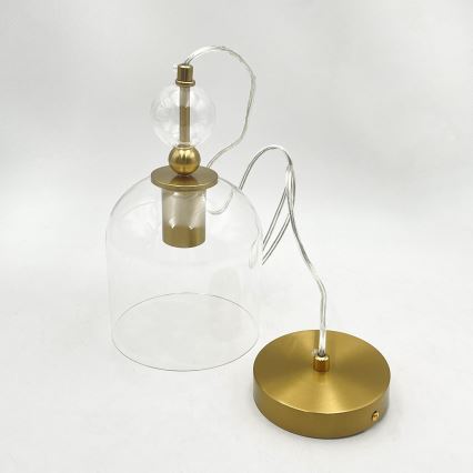 VELARE cable-suspended pendant lamp 1xE27/15W/230V gold/clear
