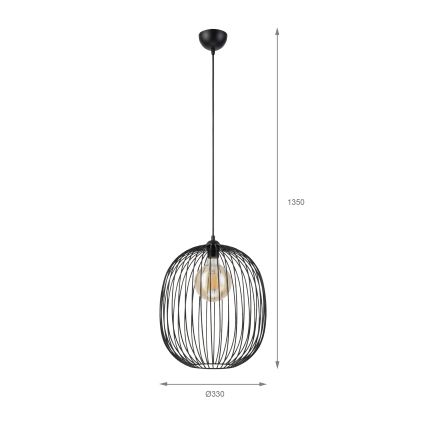 VELARE cable-suspended pendant lamp 1xE27/15W/230V gold/clear