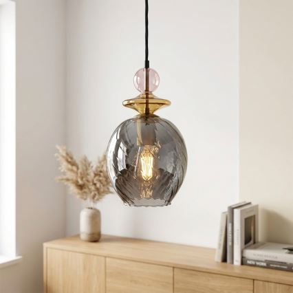 VELLO Cord Pendant Light 1xE27/15W/230V Black/Smoky Pink/Beige/Black