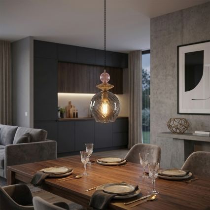 VELLO Cord Pendant Light 1xE27/15W/230V Black/Smoky Pink/Beige/Black