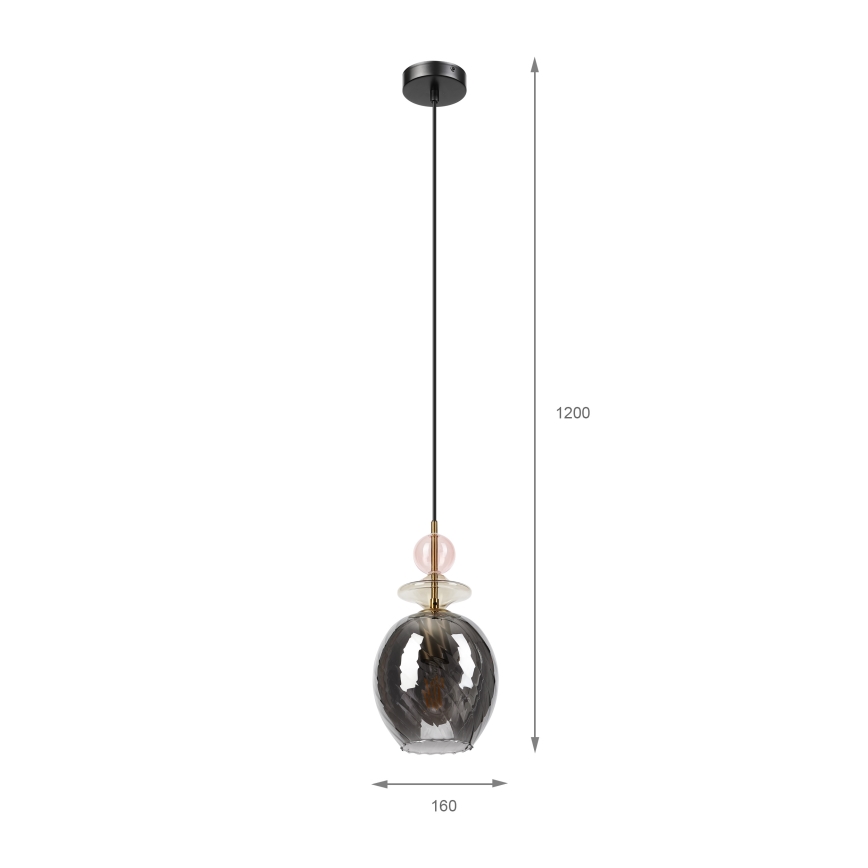 VELLO Cord Pendant Light 1xE27/15W/230V Black/Smoky Pink/Beige/Black