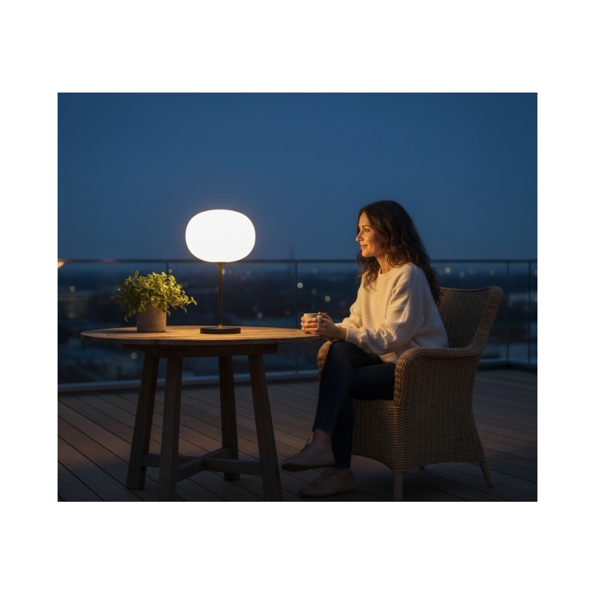 LED Dimmable Rechargeable Outdoor Table Lamp VENEZIA LED/2W/5V 2700K IP54 4000 mAh Black