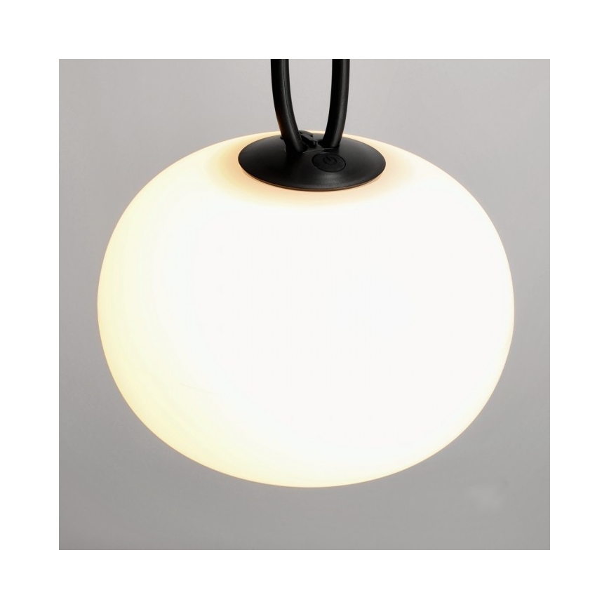 LED Dimmable Rechargeable Outdoor Luminaire VENEZIA LED/1,5W/5V 2500K IP54 2600 mAh Black