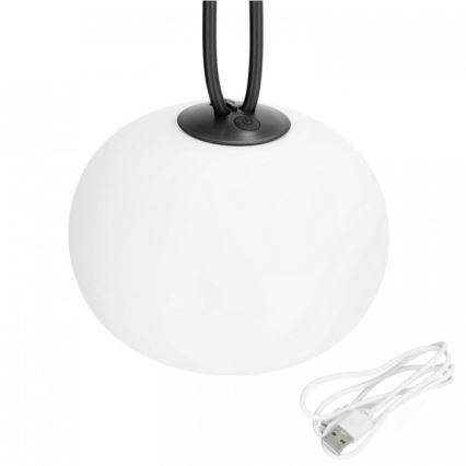 LED Dimmable Rechargeable Outdoor Luminaire VENEZIA LED/1,5W/5V 2500K IP54 2600 mAh Black