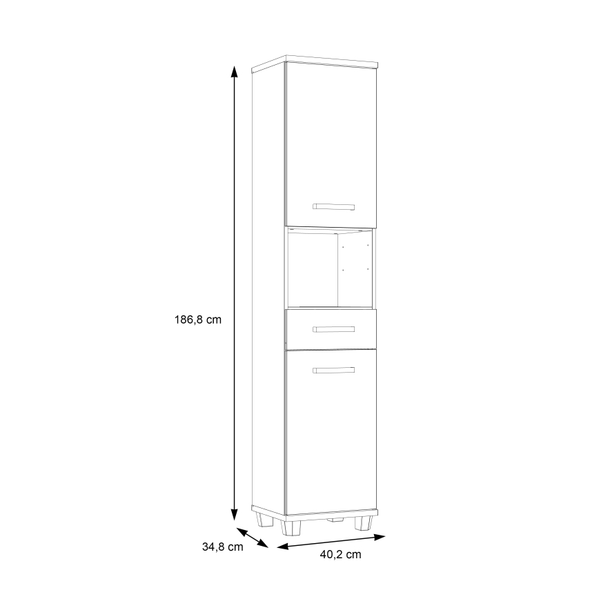 VENOM Anthracite/Brown Bathroom Cabinet