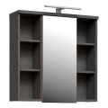 VENOM Anthracite/Brown Wall-Mounted Bathroom Mirror Cabinet