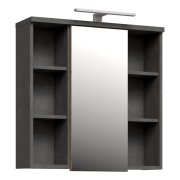 VENOM Anthracite/Brown Wall-Mounted Bathroom Mirror Cabinet