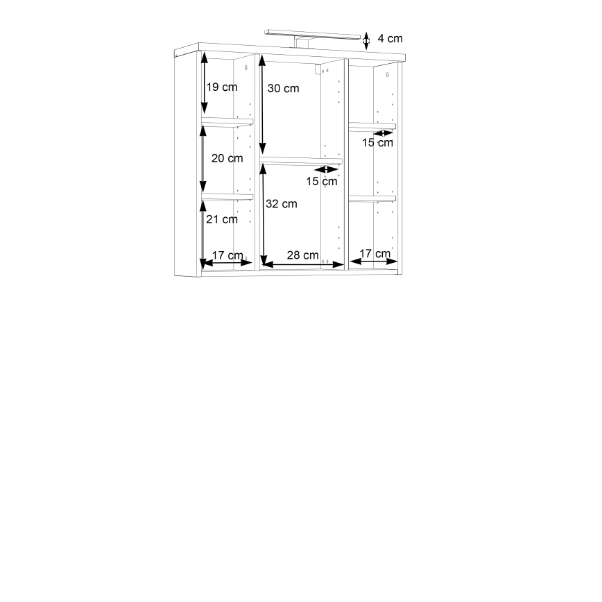 VENOM Anthracite/Brown Wall-Mounted Bathroom Mirror Cabinet