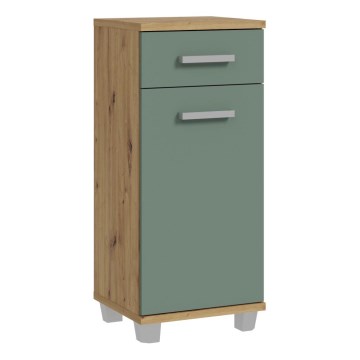 VENOM Bathroom Cabinet, Green / Artisan Oak
