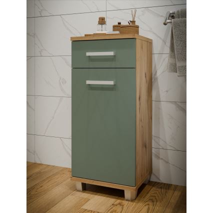 VENOM Bathroom Cabinet, Green / Artisan Oak