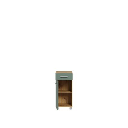 VENOM Bathroom Cabinet, Green / Artisan Oak