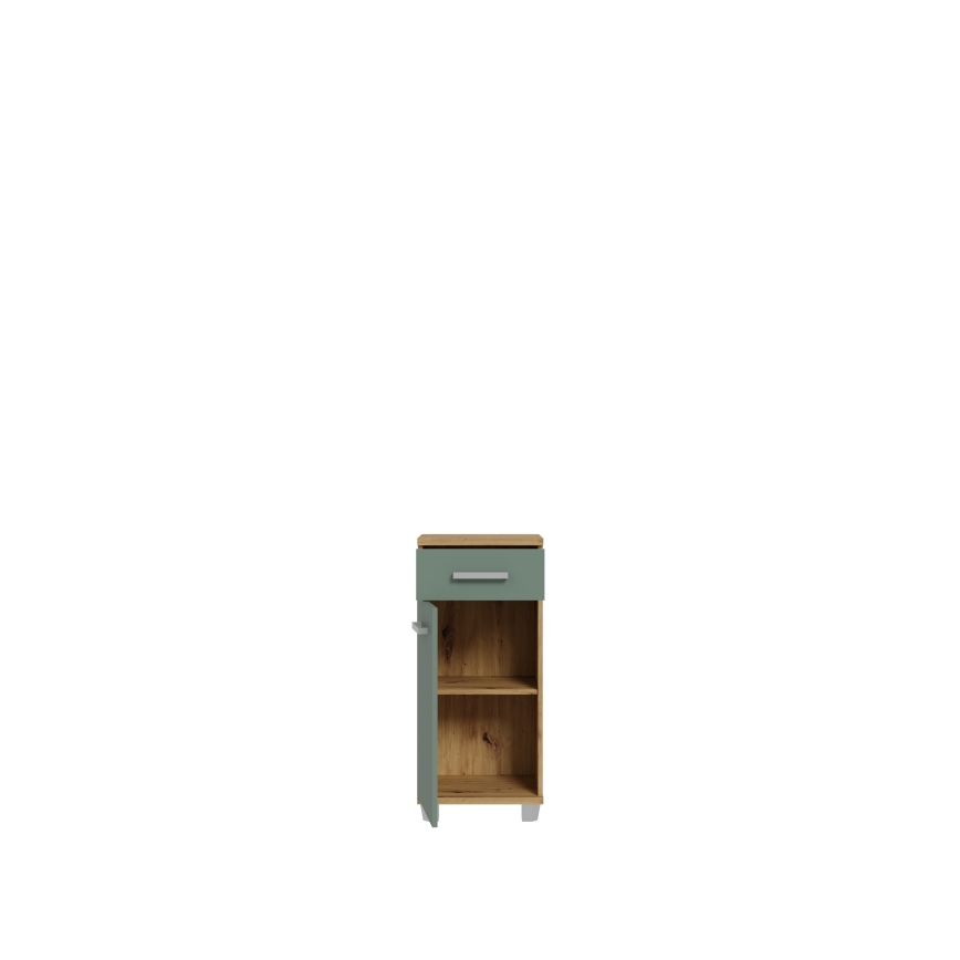 VENOM Bathroom Cabinet, Green / Artisan Oak