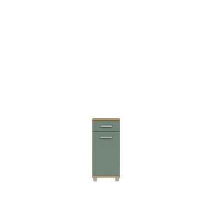 VENOM Bathroom Cabinet, Green / Artisan Oak