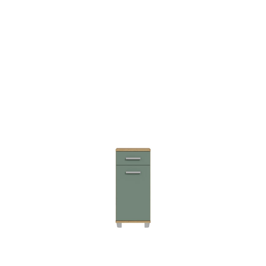 VENOM Bathroom Cabinet, Green / Artisan Oak