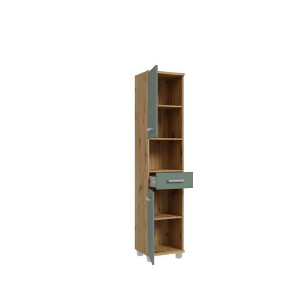 VENOM Bathroom Cabinet, Green / Artisan Oak
