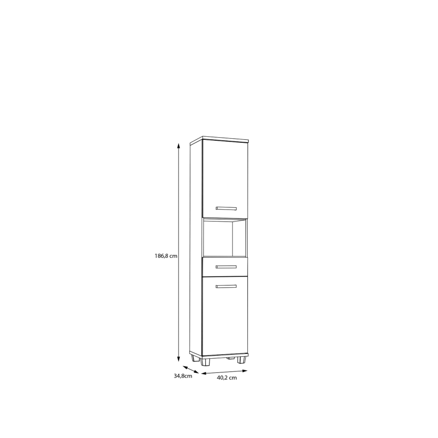 VENOM Bathroom Cabinet, Green / Artisan Oak
