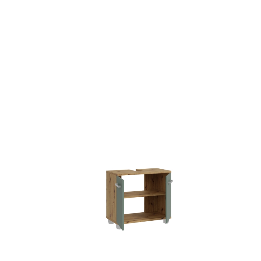 VENOM Bathroom Cabinet, Green/Artisan Oak